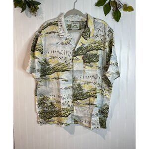 Levis Mens Relaxed Fit Hawaiian Shirt L TENCEL Lyocell Tropical Print Button-Up